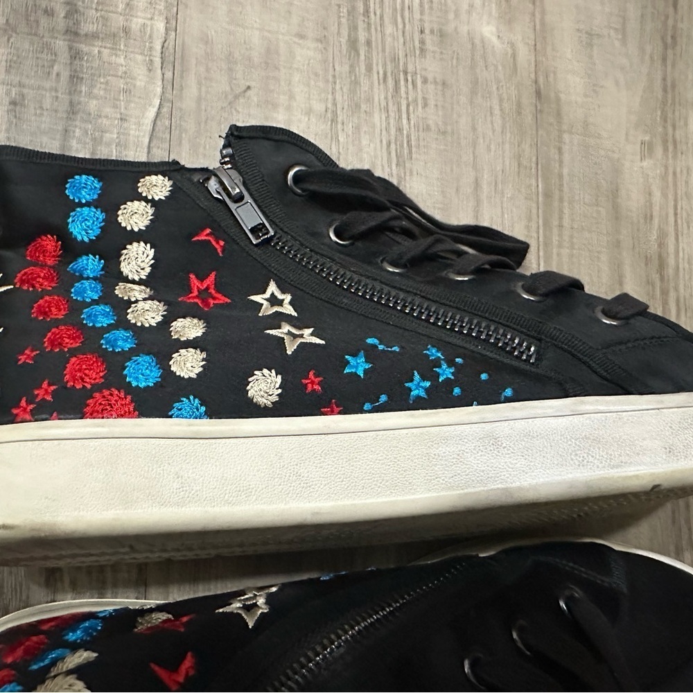 Steve Madden Colette Embroidered Satin High-Top Sneakers, Size 38/7.5 - Picture 4 of 6